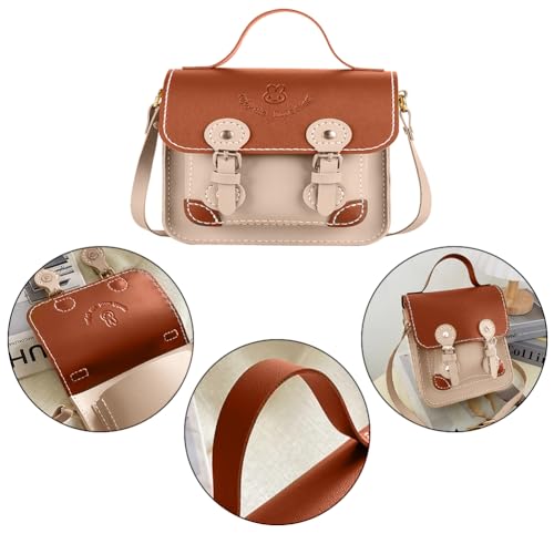 WADORN DIY PU Leather Shoulder Bag Making Set, PU Leather Material Craft Tool Set Woman Handmade Satchel Handbag Making Kit 16x6.5x20cm for Handmade Craft Bag Making Accessories, Sienna - color: Khaki