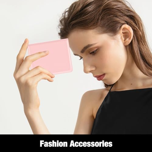 Rouidr Womens Wallet, RFID Small Slim Wallet for Women, Cute Bifold Leather Pocket Credit Card Holder Ladies Mini Purse with Zipper Coin Pocket & ID Window, Pink - color: A-Pink