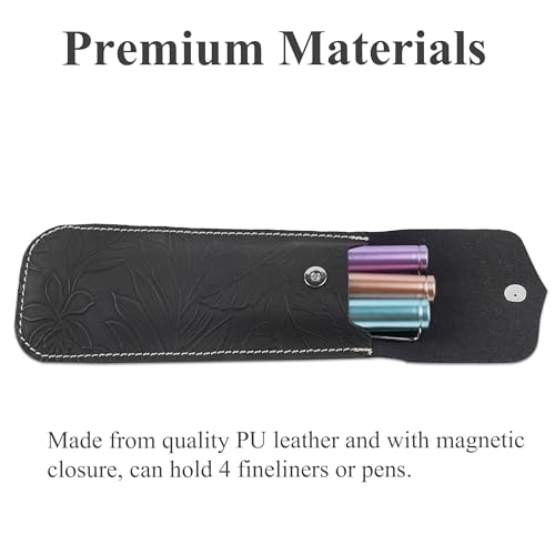 Adjustable Elastic Band Pen Holder for Notebooks, Pen Sleeve Pouch for Journals, Pencil Holder, Bible Planner Accessories, Cute Pencil Case(1-Black) - color: 1-Black