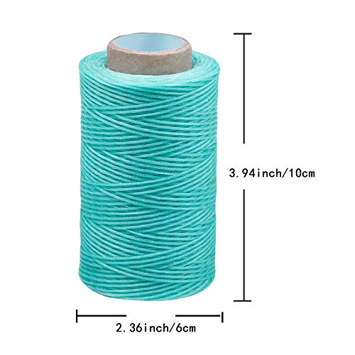 284Yards Leather Sewing Waxed Thread, 0.8mm Waxed Thread for Bookbinding - color: Aquamarine