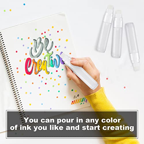 Epakh 4 Pack Refillable Paint Pens, Empty Touch Up Pens, 15 Mm | For Acrylic And Leather Dye, Fine Point Design, Suitable For Wood, Ceramic, Metal, Rock Painting
