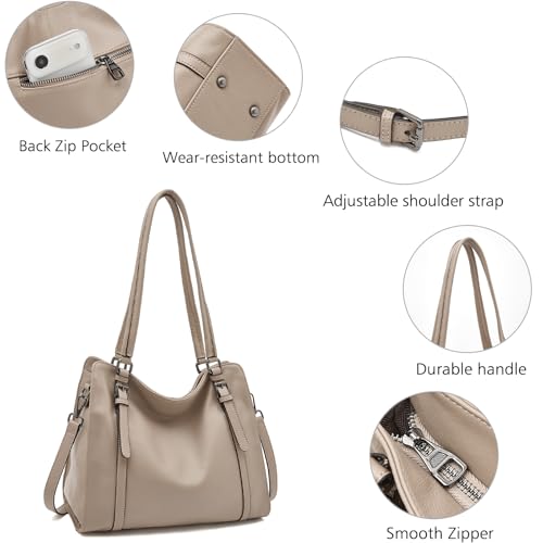 FOXLOVER Purses for Women Hobo Bag Designer Slouchy Tote Handbags - color: 02 Brown