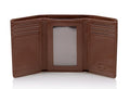 Stealth Mode Trifold Leather Wallet for Men with RFID Blocking | Brown Pebble Top Grain Napa Leather, 9 Card Slots, ID Window, Gift Box – Gift for Dad, Husband, or Son - color: Brown Pebble