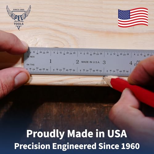 150mm High Contrast Metal Ruler, Stainless Steel with Black Chrome Finish, Fully Metric Graduation (0.5mm, 1.0mm), Easy to Read Machinist Rule, Made in USA - color: Carbon Steel-Rigid, size: 150mm