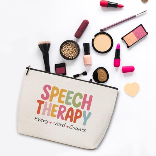 Speech Therapy Makeup Bag Travel Essentials Organizer Cosmetic Bags | Therapist Portable Pouch Purse for Women, Inspirational Travel Makeup Toiletries Accessories, Gifts for Women - color: Multicolor 1438