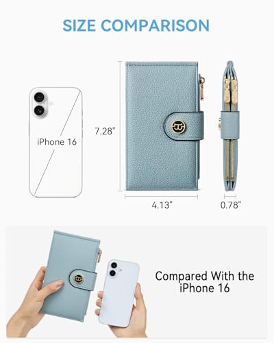 BOSTANTEN Leather Womens Wallet Large RFID Blocking Slim Card Holder - color: 2-Blue