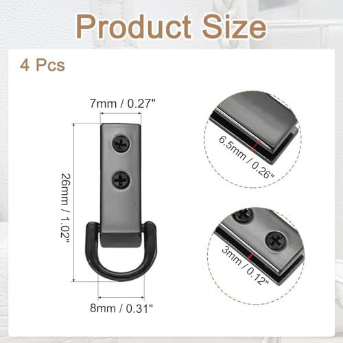 PATIKIL Bag Side Clip Buckle, Metal Purse Suspension Clasp Suspending Handbag Chain Strap Connector with D Ring - color: Deep Gray