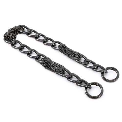 Yichain Classy Metal Tassels Bag Chains Purse Handles Shoulder Strap Replacement Charms Accessories (Black Small 17'') - color: Black Small 17''