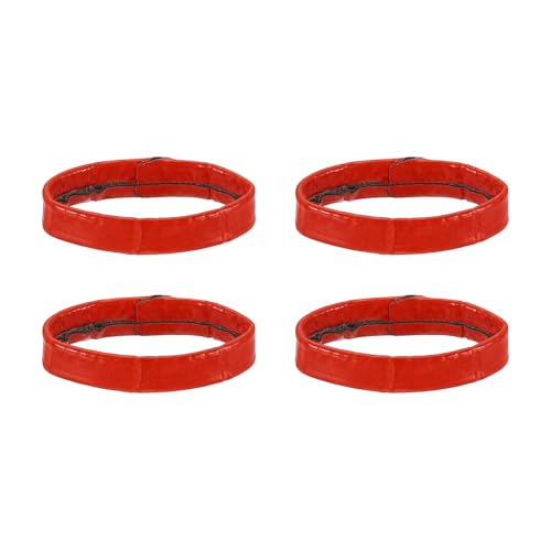 HARFINGTON Leather Watch Band Loops Replacement Watch Strap Holder Retainer Wristwatch Strap Fastener Rings for Wristband - color: Red, size: 24mm
