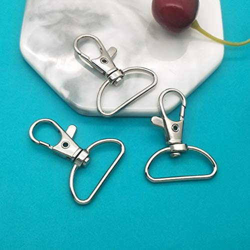 60Pcs Swivel Snap Hooks,Metal Swivel Lanyard Snap Hook for Keychain Lanyard,Crafts Supplies,1” (25 mm) Inside Width - color: Silver