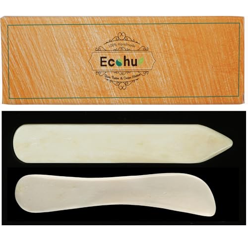 Ecohu Bone Folder & Creaser Tool - 2PCS - Scoring, Folding for Origami, Paper Crafts, Bookbinding, Leather Crafts and Card Making & Folding Paper