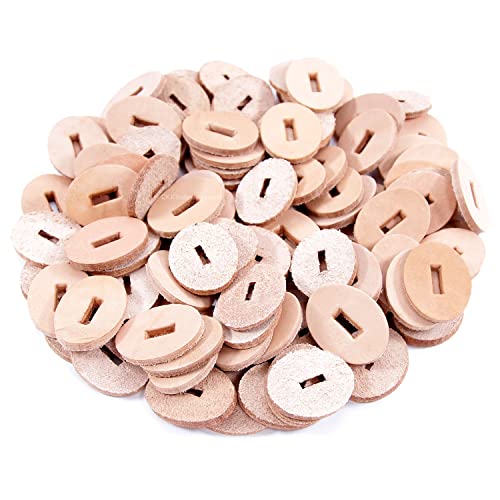 Cowhide Leather Handle Washers - Oval Shape - (1.30 x 1.00 x .125) - (Natural) - USA Made - (for Knife Making & Hobby) - (100 Pack) - color: (Natural)(100 Pack)