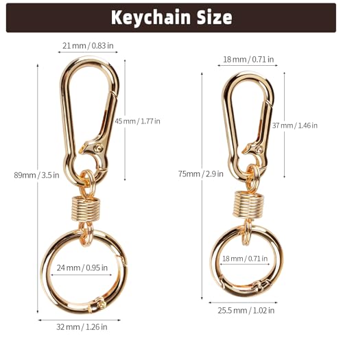 Zipper Clips Anti Theft, 6 Pcs Zipper Locks for Backpacks, Double Opening Antitheft Spring Carabiner Clasps for Travel Purse Luggage Suitcase Handbags Keys(Gold) - color: Gold