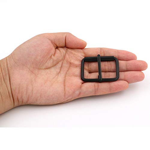 BIKICOCO Roller Buckle, 1-1/2'' x 1'' Heel Rolling Bar Buckles for Bags Leather Webbing Straps - color: Black X 20 Pcs