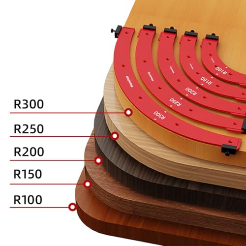 Router Corner Radius Template Router Radius Jig Router Corner Jig Aluminum Alloy Corner Routing Guide Set R100 R150 R200 R250 R300 Use with Router Table,Handheld Router - color: 5PCS