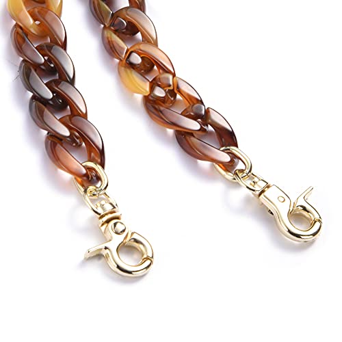 Aumey Clear White Black Brown Acrylic Chain Clutch Purse Strap Handles Bag Handbag Purse Replacement Chains 40 Inches - color: multicolored1