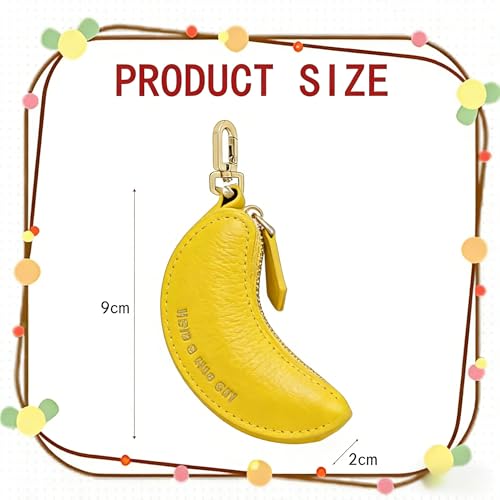 Cute Gifts for Women Banana Coin Purse Keychain, Mini Banana Bag Charm for Purses, KawaiiBanana Purse Charm, Small Coin Pouch for Handbags, Mothers Day Graduation Spring Gifts - color: Banana