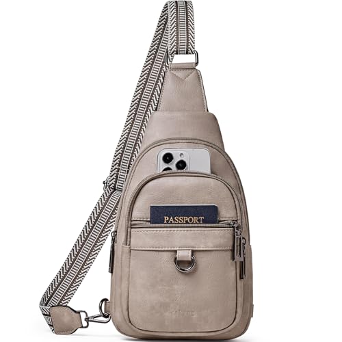 cakang Womens Sling Bag Crossbody Bags for Women Vegan Leather Sling Backpack Daypack Fanny Pack Crossbody Purse Travel - color: 1-grey