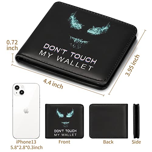Bistup Teen Boys Cool Wallet-Men Mens Men'S Funny Leather Credit Id Card Cash Holder Man Black Rfid Blocking Zipper Wallets With Coin Pocket Id Window Aesthetic Teen Boy Male Youth Guys - color: monster
