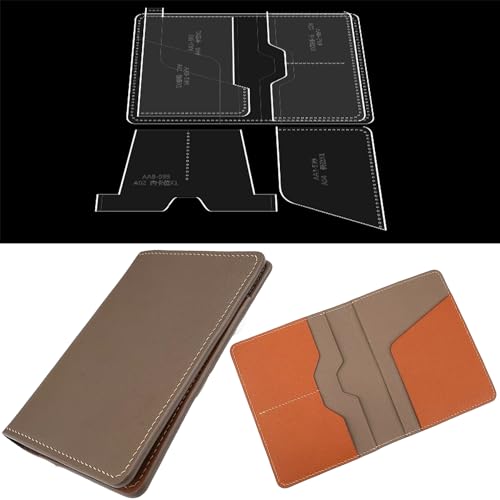 RIVEENY Leather Craft Templates: Acrylic Bag Pattern for Passport Holder Cover Wallet, Acrylic Leather Template Kit - style: AAB-599