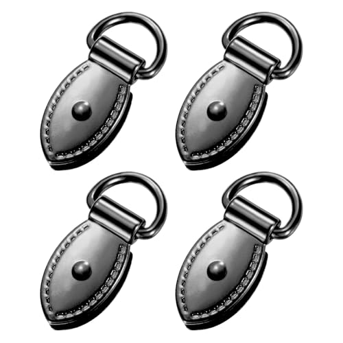 M METERXITY 4-Pack Bag Side Clip Buckle, Metal Purse Suspension Clasp Leaf Shape Handbag Chain Strap Connector with D Ring for Purse/Keyring/DIY Crafts Hardware Accessories [Dark Gray] - color: Dark Gray