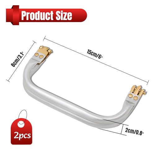YTKavq 6" Metal Purse Frame, Heavy Duty Kiss Lock Clasp, 2pcs for DIY Bag - size: 6"