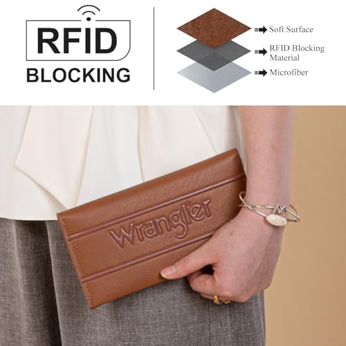 Montana West Wrangler Large Capacity Wallets for Women WG224-W071BR - color: Slim-Brown