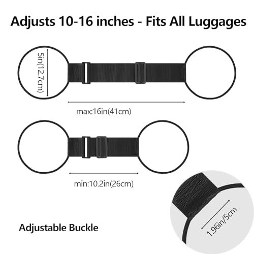 Adjustable Luggage Connector Straps for Suitcase 2-Pack (Rainbow) | Add A Bag, Connect 2 Suitcases, Hang Coat/Scarf, Elastic Bungee Belt, Secure Carry-on Travel Essentials, Lightweight 36g - color: Rainbow, size: 2 Pack