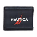 Nautica Men's Bifold Leather Wallet | RFID Blocking | ID Window | Card Slots | Organization | Durable | Stylish - color: Rubber/Leather - Black