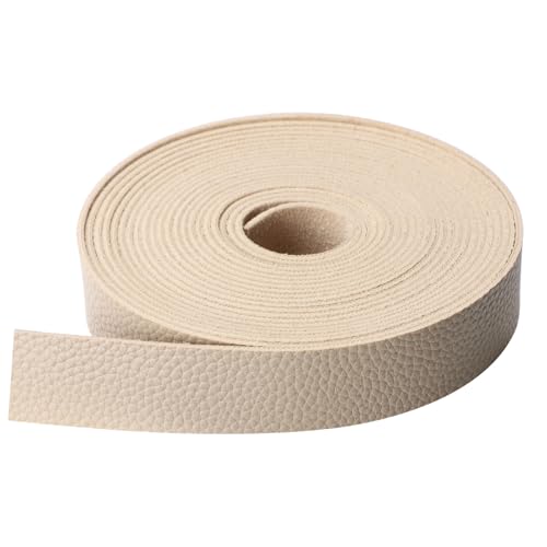 picheng Faux Leather Strap 1 Inches Wide Lychee Texture Leather Straps for Crafts, 200 Inches Long Faux Leather Strips - color: Khaki