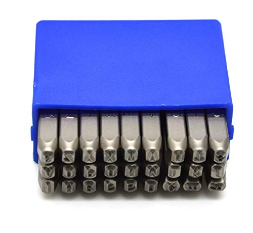 27pcs Heavy Duty Steel Stamp Uppercase Letter 1/16 1.5mm Hand Stamping Character Mark Code Alphabet Punch Kit for Bracelet Ring Jewelry Sheet Metal Plate Making Mold Die - size: 1.5mm Letter