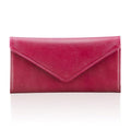 Women's Card Wallet Envelope Style RFID Blocking Credit Card Holder Long Cash Wallet for Ladies, Rose Red - color: Rose Red