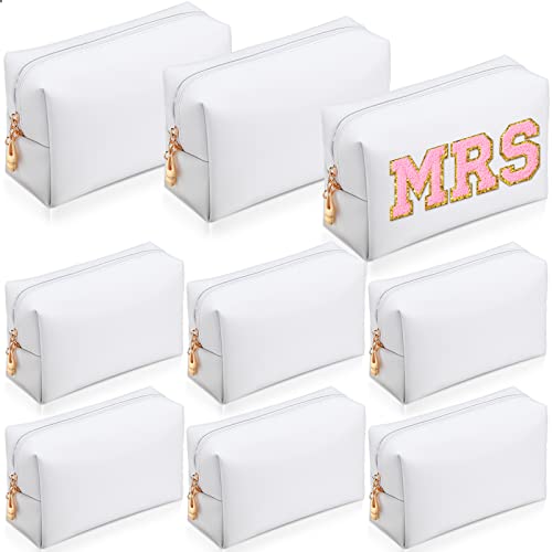 Sanwuta 9 Pcs Makeup Bags Bulk Toiletry Case,White - color: White