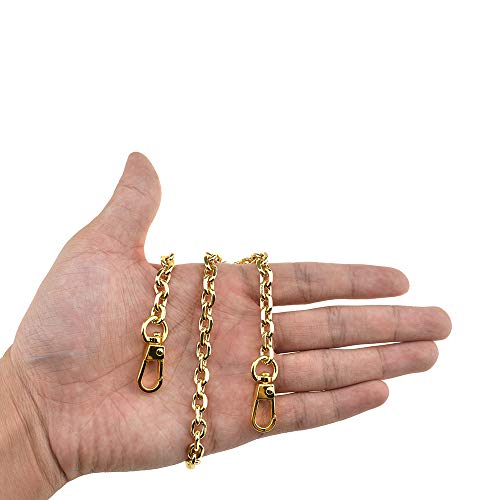 HAHIYO Mini Pochette Purse Chain Strap Thin Wide 6mm for LV Length 15.7 inches Thick 2mm Shiny Yellow Gold for Shoulder Cross Body Sling Handbag Wallet Clutch Comfortable Flat Metal Strap 1 Pack - size: YellowGold 15.7 Inches Length