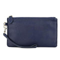 befen Genuine Leather Wristlet Clutch RFID Blocking Bag Cell Phone Purse | Cell Phone Wristlet Clutch for Women, Small Wallet Purses with RFID Blocking Card Slots - color: Style02-nave Blue