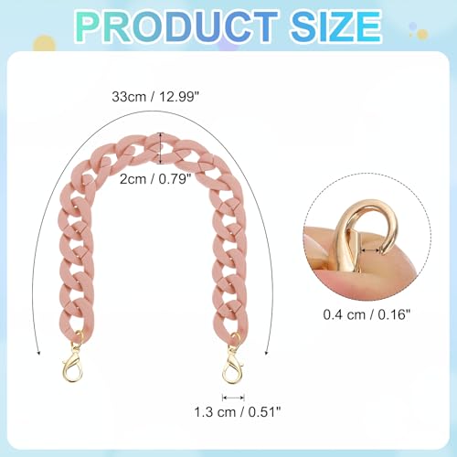 PATIKIL 15" Acrylic Purse Chain Acrylic Chain Linking Rings Light Pink - color: Matte Light Pink