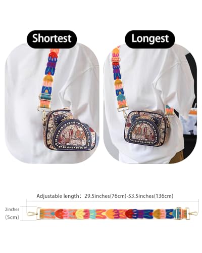 Embroidered Purse Straps Replacement Crossbody Wide Adjustable Bag Straps | Thick Purse Strap for Crossbody Bags,Extra Long Strap,Cross Body Straps for Handbags,Bag Straps for Tote Bags,Shoulder Straps - color: Flower 4