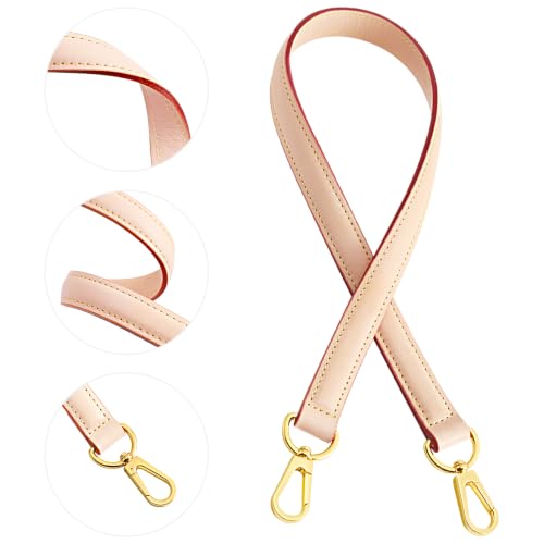 jiesinlov Vachetta Leather Replacement Straps Purse Shoulder Strap Accessories for Graceful Tote Hobo Speedy25 30 Alma And Dauphine pochette neno Bags (Wild0.7in,L25.6in-Apricot) - color: W0.7in&l25.6in-apricot