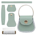 CALFOVERA Guneine Leather DIY Purse Making Kit for Women Cowhide Mini Handbag Coin Bag Sewing Set Handmade Small Purse Crochet Knitting Supplies for Birthday Bridal Wedding Gift(Green) - color: green
