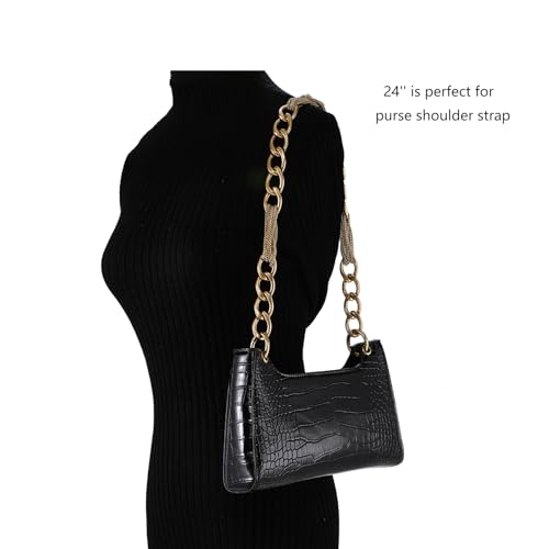 Yichain Classy Metal Tassels Bag Chains Purse Handles Shoulder Strap Replacement Charms Accessories (Black Small 24'') - color: Black Small 24''