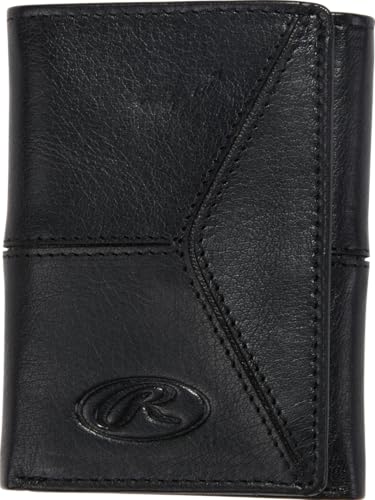 Rawlings | Men's Trifold Wallet Collection | Genuine Leather | Multiple Styles & Colors - color: Black | Home Run Collection
