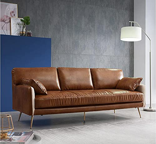 Wento Thick Faux Leather Fabric Soft Skin Grain PU Leather for Furniture Cover Reupholster Sofa Chairs Cushions Vinyl Upholstery (1 Yard, Cinnamon Brown) - color: Cinnamon Brown, size: 1 Yard (54" x 36")