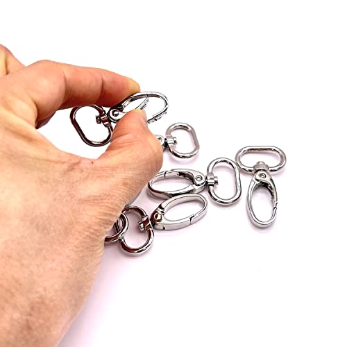 3/4 Inch Swivel Lobster Clasps Metal Silver 20pcs for Purses Bag | 20mm Swivel Snap Hooks for Crossbody Bag Backpack Handbag Dog Collars Hardware Keychain Lanyard Strap Craft Making - color: Silver, size: 3/4 inch
