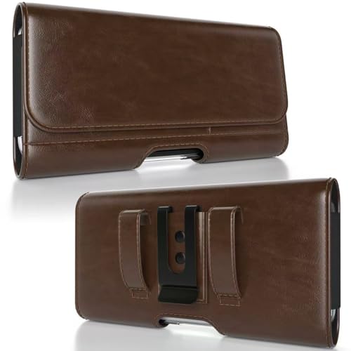 Magnetic Closure Holster for Google Pixel 11, 11 Pro, 10, 10 Pro, 10a, 9, 9 Pro, 9a - Leather Belt Case, Premium Pouch (Fits Slim/Regular Case On) (Coffee Brown, Medium) - color: Coffee Brown, size: Medium