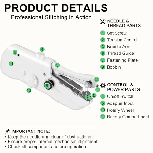Handheld Sewing Machine for Adults Mini Portable Sewing Machine Beginners