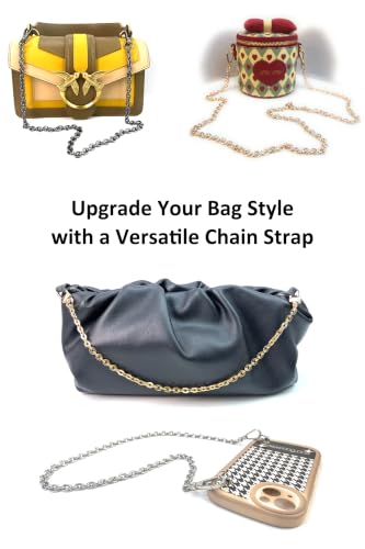 Metal Flat O Link Purse Chain Strap - color: Light Gold, size: 16''