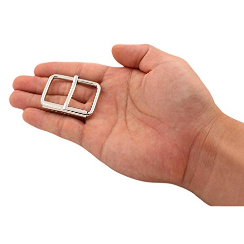 BIKICOCO Roller Buckle, 1-1/2'' x 1'' Heel Rolling Bar Buckles for Bags Leather Webbing Straps - color: Silver X 20 Pcs