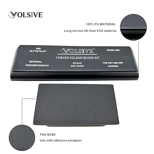 Hand Sanding Block Set of 7,PSA Base Auto Body Sanding Block Kit with Long Panel Sander,Flexible for Automotive Paint and Woodworking Sand Furniture,Black - color: Sanding Block, size: Black 7pcs Set-PSA