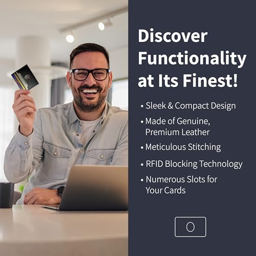 6 Card Minimalist Wallet for Men & Women - Genuine Leather Ultra Thin Black Credit Card Holder - Compatible with Amex Cards - style: 6-card Minimalist Wallet