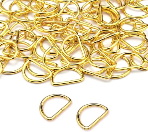 Metal Belt Buckle Hardware Set, 36 Pieces, 1-1/2 Inch, D-Rings and Slide Buckles, Rectangle Ring - color: Gold